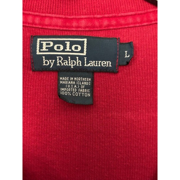 Polo by Ralph Lauren‎ Men’s Quarter Zip Red Pullover Heavy Sweater Large - Picture 5 of 6